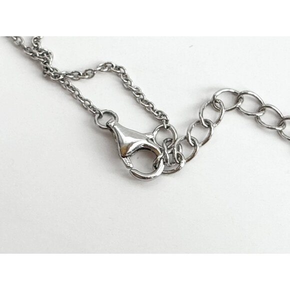 Minimalist Jumbo Cubic Zirconia Ornate Sterling Silver Vintage Pendant Necklace - Picture 14 of 16